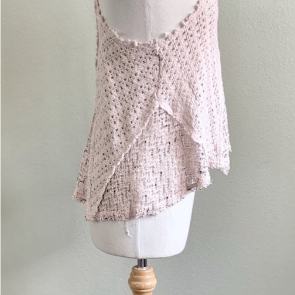 FREE PEOPLE | Blush Pink Open Knit
Racerback Top - Picture 2 of 7